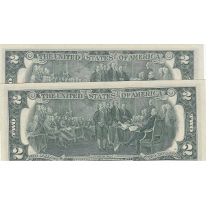 United States of America, 2 Dollars, 1976, UNC, p461, (Total 2 banknotes)