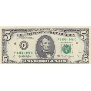 United States of America, 5 Dollars, 1995, UNC, p498