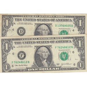 United States of America, 1 Dollar, 2003, VF/XF, p515, (Total 2 banknotes)