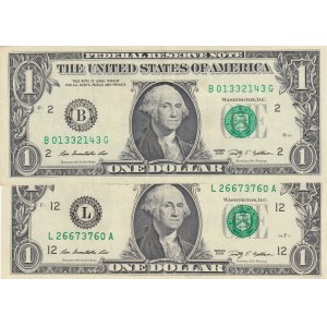 United States of America, 1 Dollar, 2009, XF/ AUNC, p515, (Total 2 banknotes)