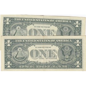 United States of America, 1 Dollar, 2009, XF/ AUNC, p515, (Total 2 banknotes)