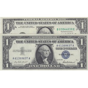 United States of America, 1 Dollar (2), 1957/1974, AUNC - UNC,  (Total 2 banknotes)