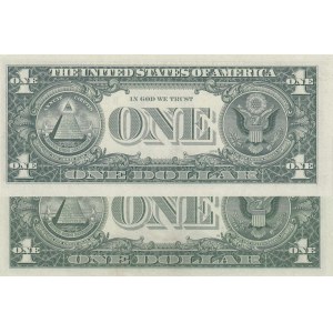 United States of America, 1 Dollar (2), 1957/1974, AUNC - UNC,  (Total 2 banknotes)