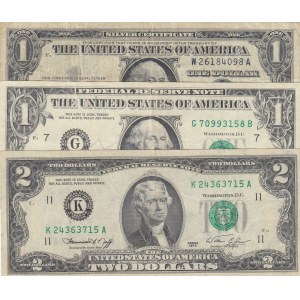 United States of America, 1 Dollar, 1957/1976/1977, VF/XF, p419, p461, p462, (Total 3 banknotes)