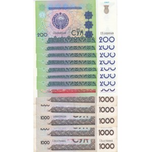 Uzbekistan,  Total 15 banknotes
