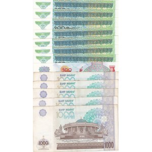 Uzbekistan,  Total 15 banknotes