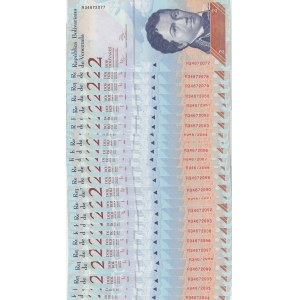 Venezuela, 2 Bolivares, 2012, UNC, p88e, Total 25 banknotes