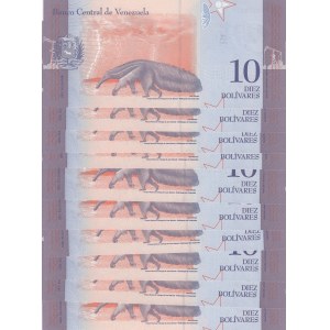 Venezuela, 10 Bolivares, 2018, UNC, pNew, total 10 banknotes