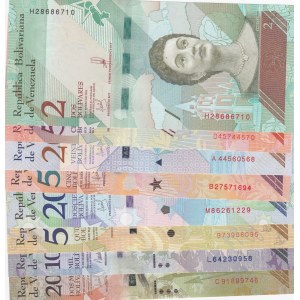 Venezuela, 2-5-20-50-200-500-1000-2000 Bolivares, 2016/2018, UNC,  total 8 banknotes