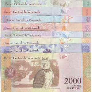 Venezuela, 2-5-20-50-200-500-1000-2000 Bolivares, 2016/2018, UNC,  total 8 banknotes