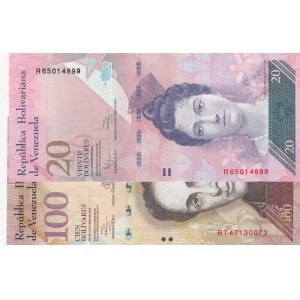Venezuela,  Different 2 banknotes