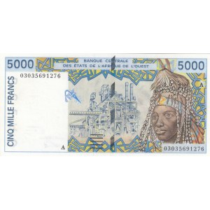 West African States, 5.000 Francs, 2002, UNC, p113Al