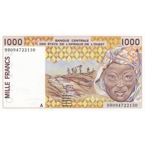 West African States1000 Francs, 1.000 Francs, 1999, AUNC(-),