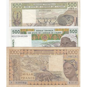 West African States,  Total 3 banknotes