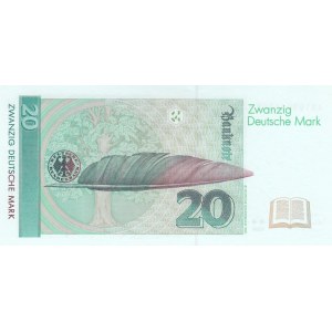 Germany- Federal Republic, 20 Mark, 1991, UNC, p39a