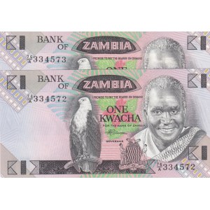 Zambia, 1Kwacha, 1980/88, UNC, p23B,