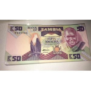 Zambia, 50 Kwacha, 1986/88, UNC, p28a, BUNDLE