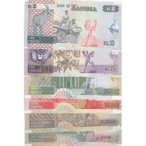 Zambia,  Total 6 banknotes