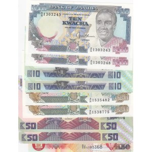 Zambia,  Total 9 banknotes