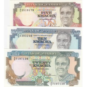 Zambia,  Total 3 banknotes