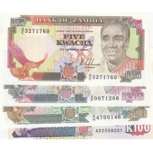Zambia,  Total 4 banknotes