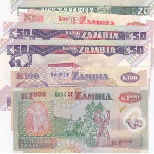 Zambia,  Total 6 banknotes