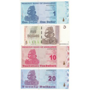 Zimbabwe,  Total 4 banknotes