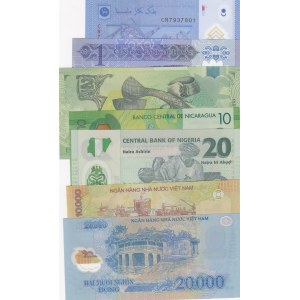 Mix Lot,  7 polymer plastic banknotes