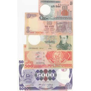 Mix Lot,  UNC,  total 5 banknotes