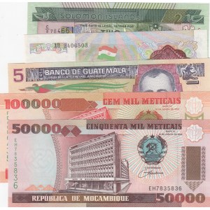 Mix Lot,  UNC,  5 Different banknotes
