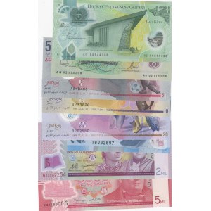 Mix Lot,  Different 8 polymer plastic banknotes