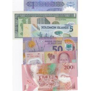 Mix Lot,  Different 6 polymer plastic banknotes