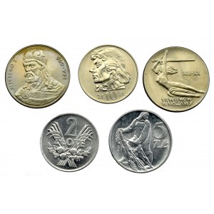 Zestaw 5 monet z okresu PRL