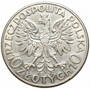 II Rzeczpospolita, 10 złotych 1932 b.z.m Głowa kobiety