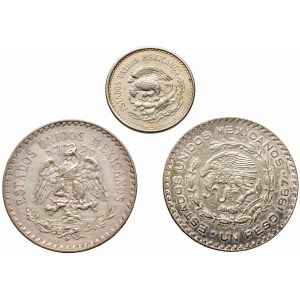 Mexico, lot o 3 coins 10 centavos-1 peso