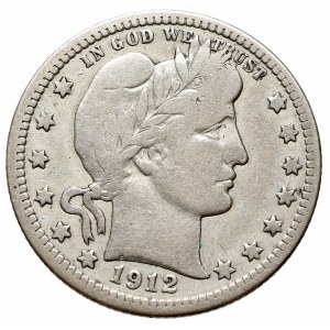 USA, Quarter dollar 1912 Barber quarter