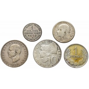 Europe, lot of 5 silver coins