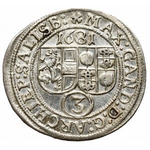 Austria, Bishopic of Salzburg, 3 kreuzer 1681