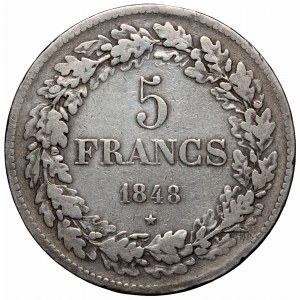 Belgium, 5 francs 1848
