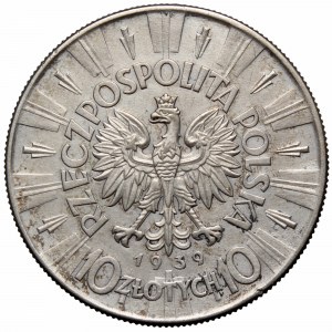 II Rzeczpospolita, 10 złotych 1939 Piłsudski