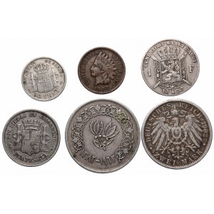 Lot of 6 world coins