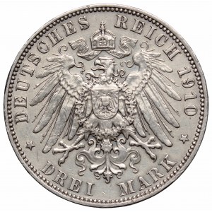 Germany, Saxony, 3 mark 1910