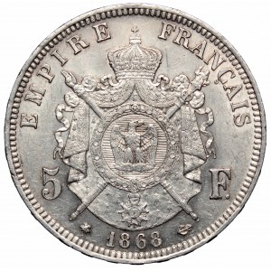 Francja, 5 franków 1868