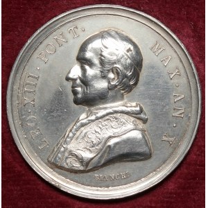 Watykan, Leon XIII, Medal 10 rok pontyfikatu 1888 srebro