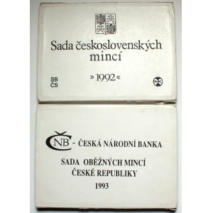 Czechoslovakia, Lot of mint sets 1992-1993