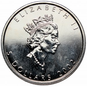 Canada, 5 dollars 2002 Maple leaf