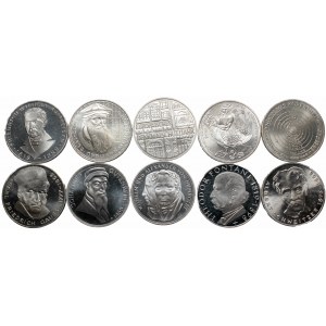Niemcy, Zestaw 5 marek 1967-1977 okolicznościowe (10szt) srebro