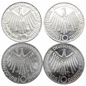 Niemcy, zestaw 10 marek 1972 Olimpiada (4szt)