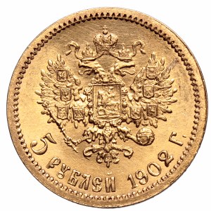Rosja, Mikołaj II, 5 rubli 1902 AP