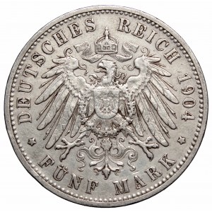 Germany, Wuertemberg, 5 mark 1904